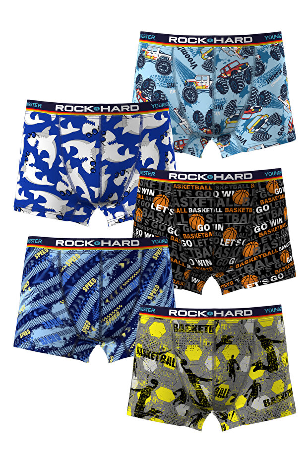 Boy's Patterned Boxer 5 Pack - 1