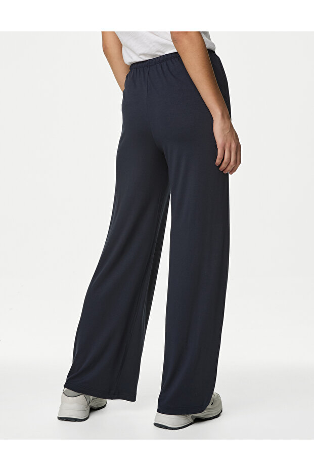 Wide Leg Örme Pantolon - 4