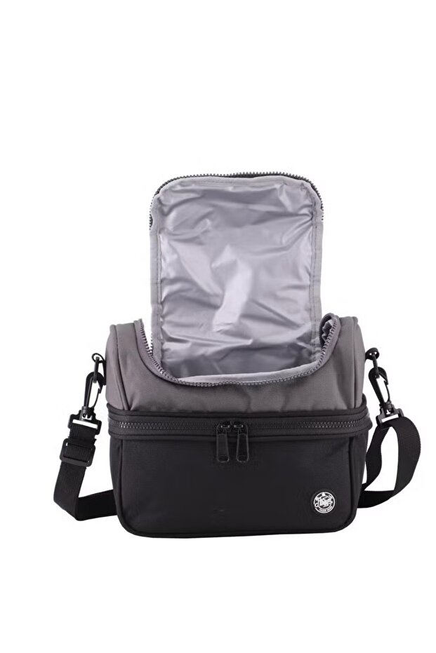 حقيبة غداء كبيرة بسحاب - أسود سادة - 2