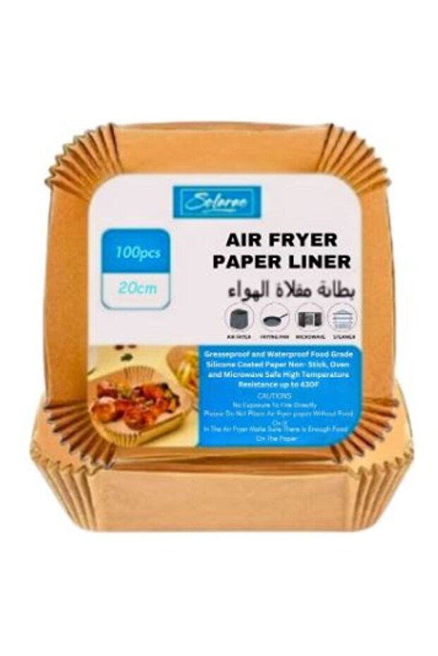 Grease Proof And Waterproof Food Grade Silicone Coated Air Fryer Paper liner 100pcs