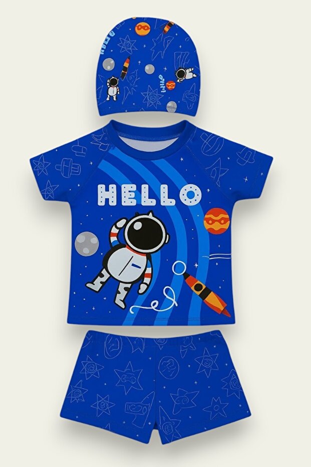 Boy's Patterned 3-Piece Swimsuit Set 2-12 Years 11992