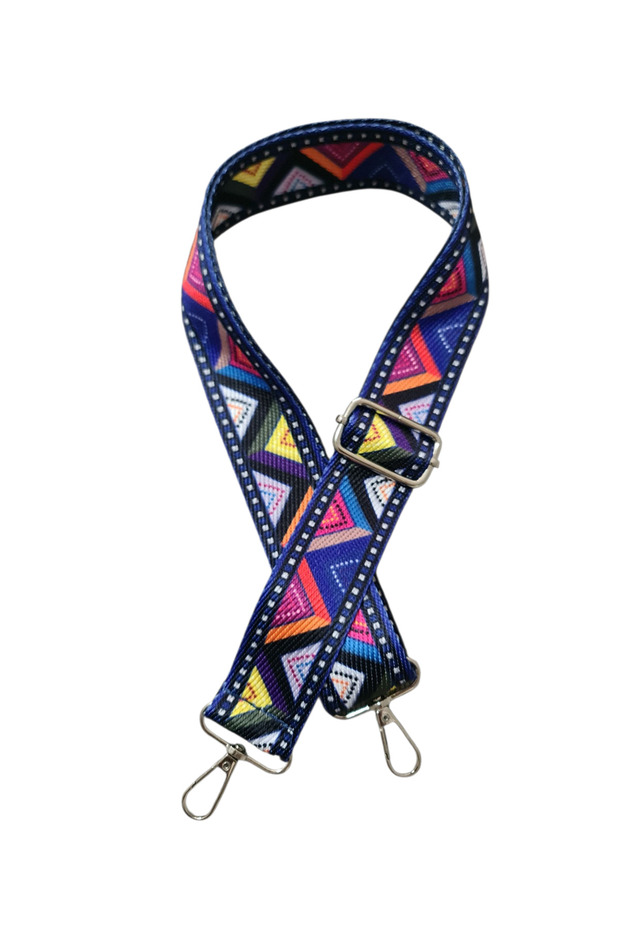 Polyester Column Adjustable Bag and Phone Strap Silver Metal Accessory 120 cm Triangle Retro