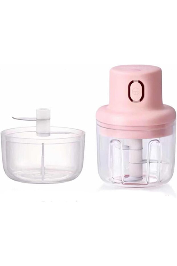 Electric Garlic Chopper Mini with 2Cups, Wireless Electric Food Processor with USB Charging, Mini Ve