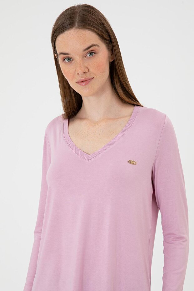 Women's Light Magnolia V-Neck Sweatshirt