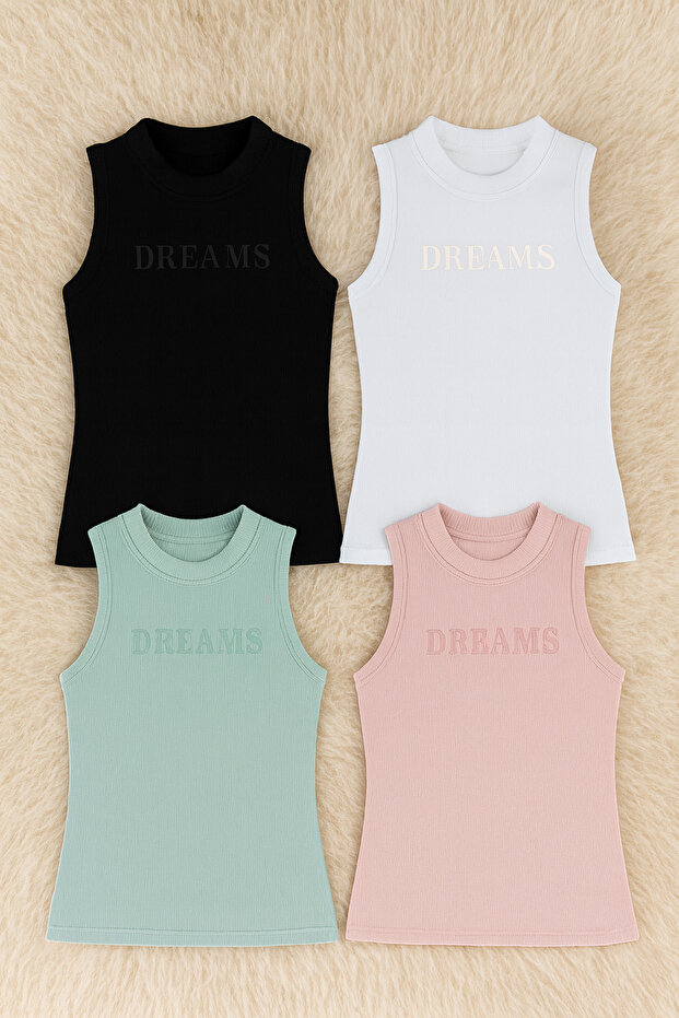 Women's Modal Cotton Lycra Embossed Printed Camisole 4-Piece Undershirt Q6K6K5T0Ka