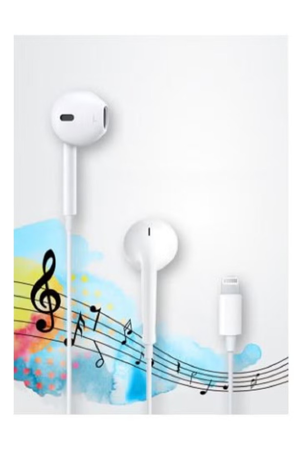 سماعات أذن سلكية لهاتف Apple iPhone باللون الأبيض