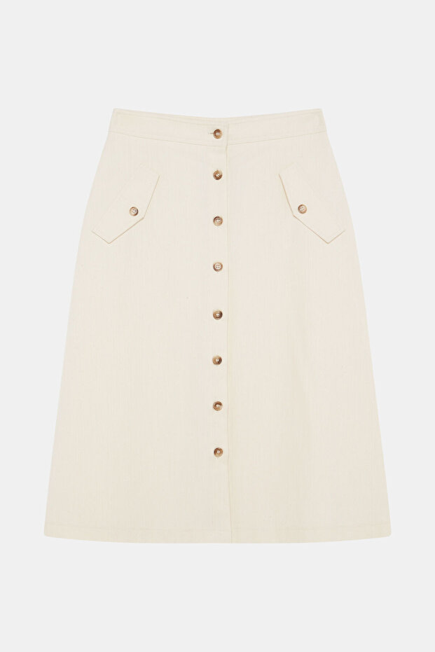 EKRU MİDİ ETEK - 1