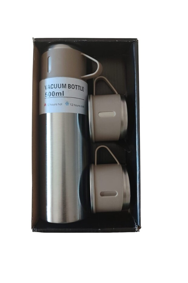 Steel Thermos 500 ml Two Spare Cups Keep Warm Cold Product Cold