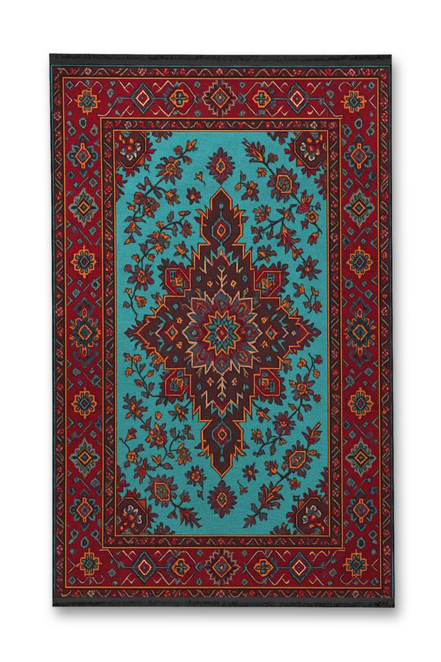 Mosso Burgundy Colored Traditional Themed Pattern Woven Base Modern Decorative Carpet Mosso258Burgundy