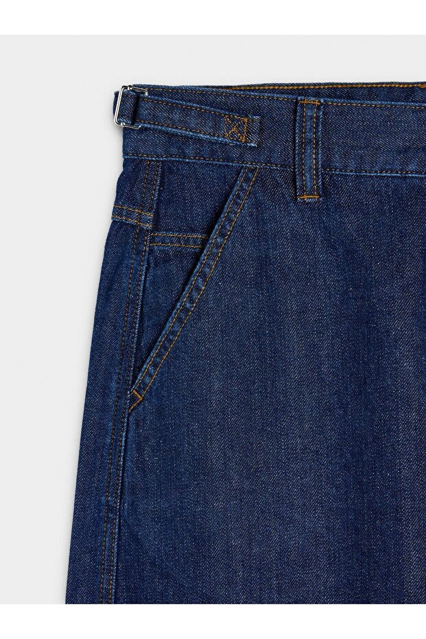 Düz Denim Pantolon - 7
