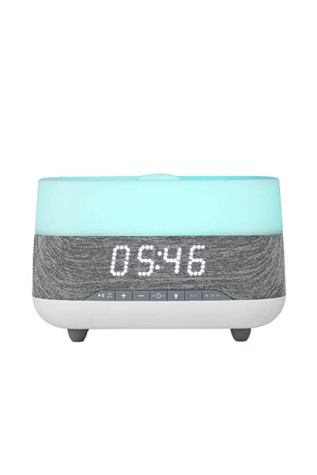 Bluetooth Clock Aromatherapy Humidifier Speaker with 7 Color Ambient Light - 1