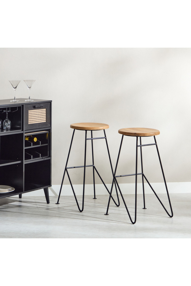 كرسي بار كافون أميغو من الخشب الصلب - 6