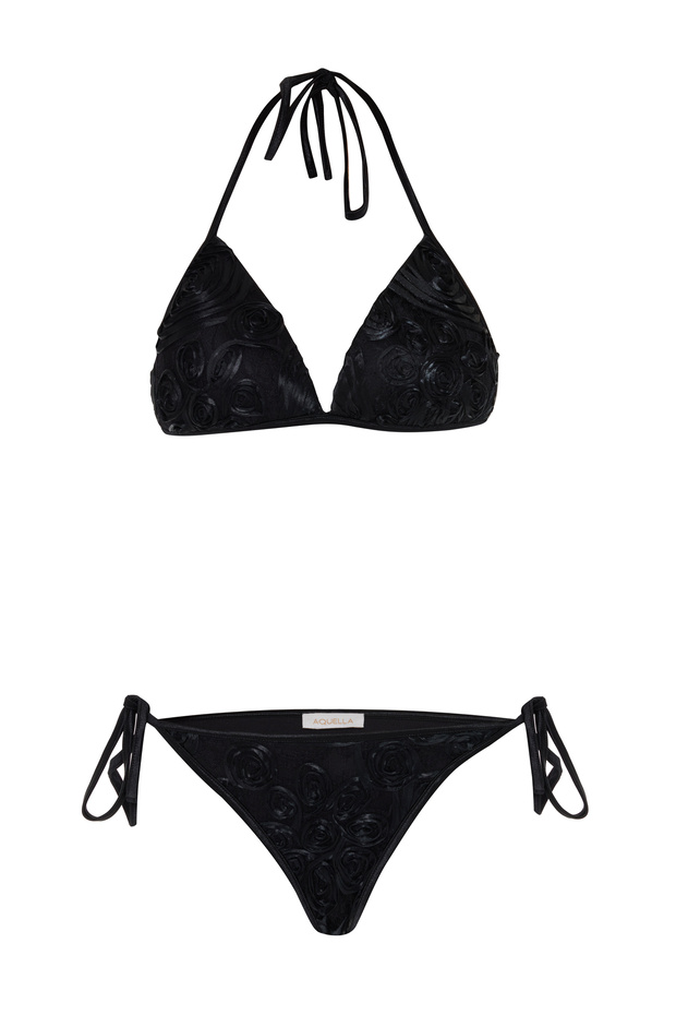 بيكيني مثلث أسود مغطى - 1