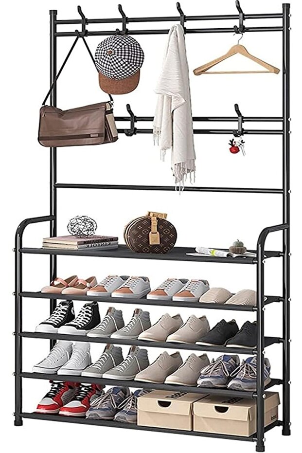 5 Tier Home Entryway Multi-Functional Shoe and Hat Rack
