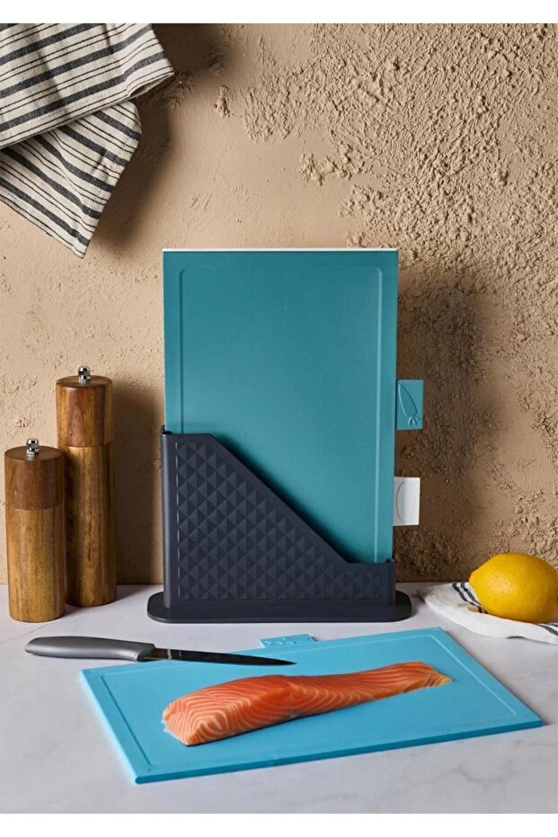 Forest 4 Piece Cutting Board Set with Stand