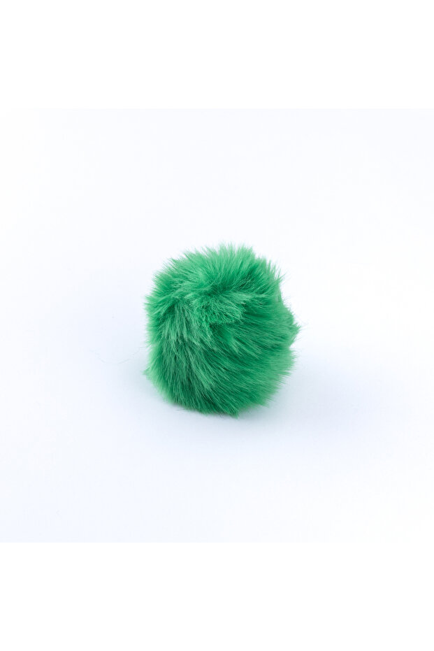 Breloc cu pompon de pluș, verde - 2