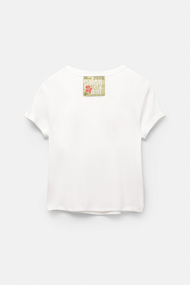 Hibiscus çiçekli t-shirt - 5