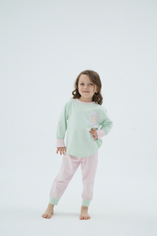 8929 Girl's Printed Pajama Set