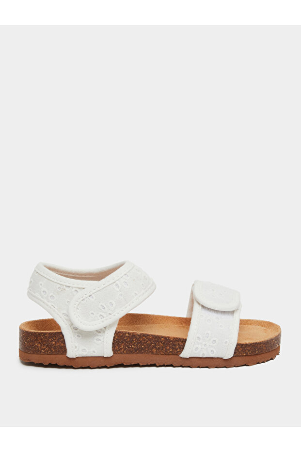 Embroidered Velcro Closure Sandals