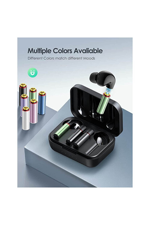 سماعات أذن لاسلكية بتقنية البلوتوث مع بطارية قابلة للاستبدال ووقت تشغيل يصل إلى 100 ساعة وخاصية إلغاء الضوضاء - 3