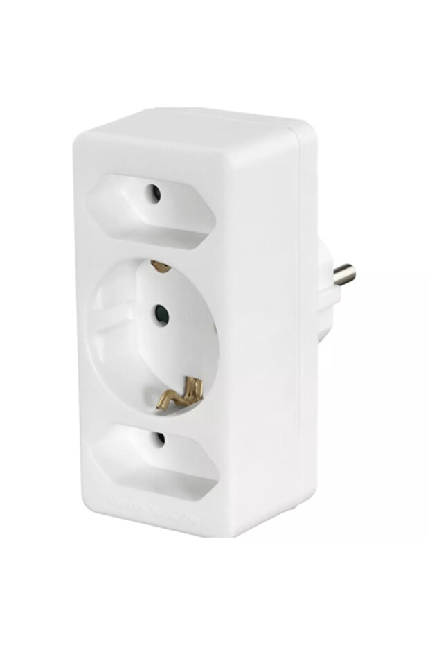Socket adapter 223215, 3 inputs (White) - 1