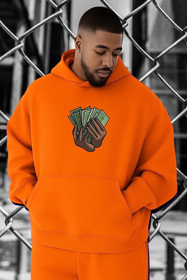 سويت شيرت مقاس كبير مطبوع عليه PARA MONEY