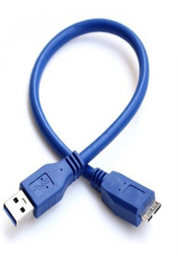 USB 3.0 Taşınabilir HDD Harddisk Hard Disk Kablosu (30 Cm Mavi) Micro Usb-B, 5 Gbps - 2