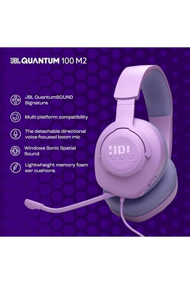 Quantum 100M2 Wired Over-Ear Gaming Headset with QuantumSOUND Signature, 3.5 mm Jack, Multi- - 3