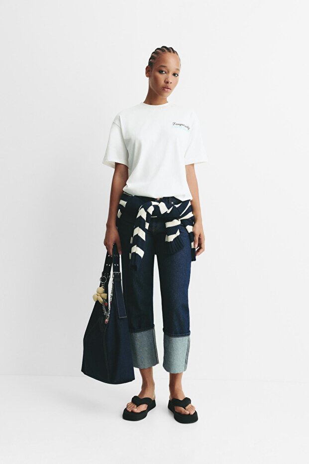 TV grafik baskılı t-shirt - 3