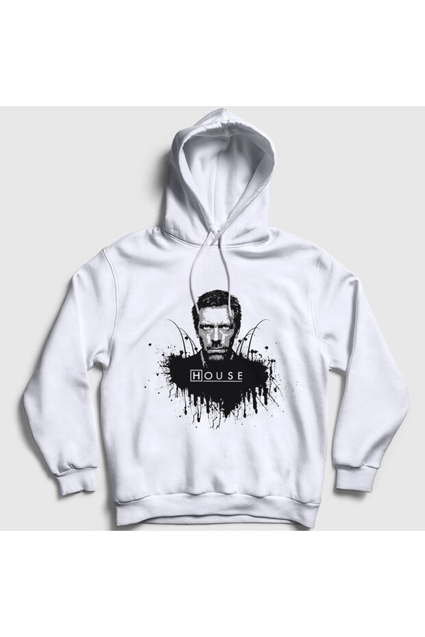 سويت شيرت بقلنسوة أبيض للجنسين من Dr Gregory House Md 566330tt