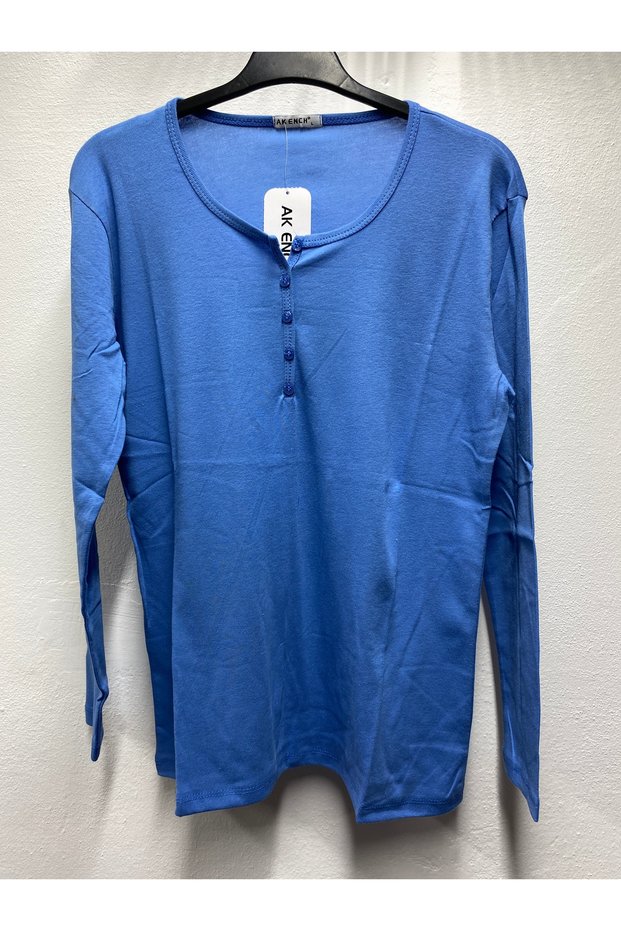 Cotton Solid Color Normal Fit Buttoned Lycra Cotton Ribbon Cotton Summer Women's Mother's Combed Bluz