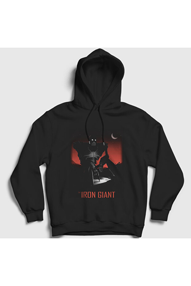 Unisex Black Poster Iron Giant Hooded Sweatshirt 568831Tt