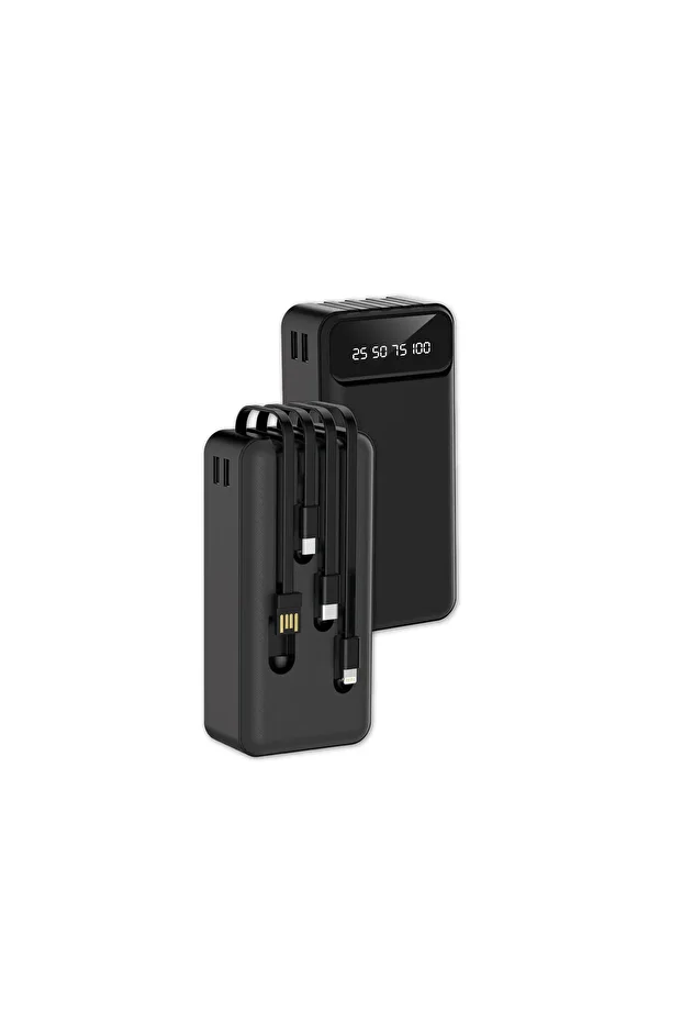 2 LED Işıklı Powerbank. 4 ın 1 Powerbank Lightning / Type-C / Micro USB / 2xUSB. 20000mAh - 2