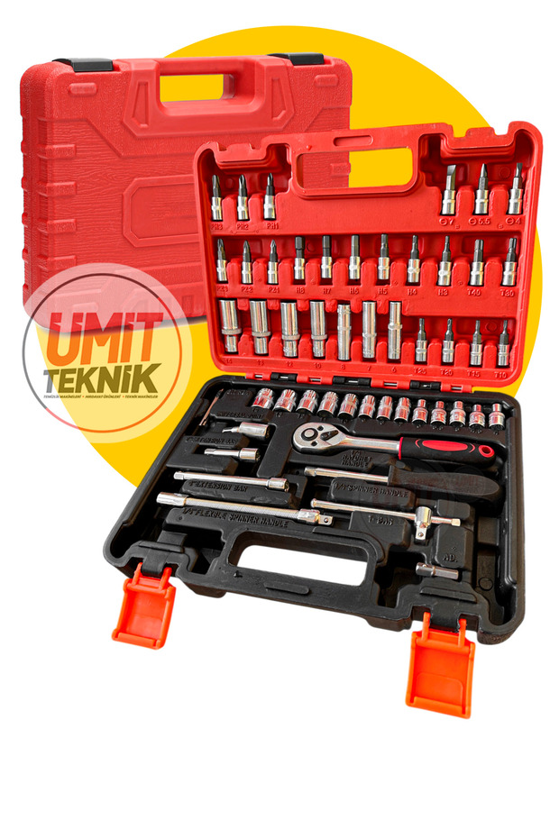 Yeni Nesil Germany Cr-v Max 1/4 Cırcırlı 53 Parça Lokma Anahtar Takımı Bits Uç Seti Tam Set - 2