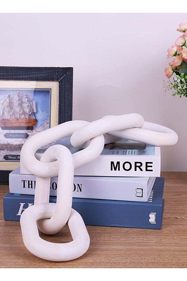 Wood Chain Link Decor 22 Hand Carved 5 Link Rustic Wooden Knot Large Decorative Chain For Coffee Ta