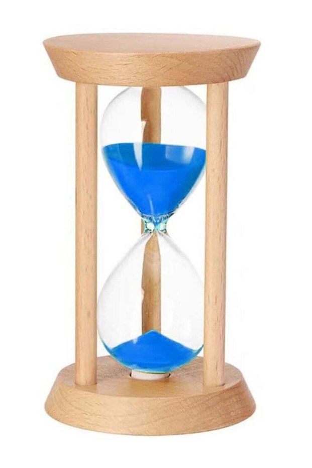 Sand Timer, 15 minutes Wood Base Hourglass Sandglass Clock for Childrens Teeth Brushing Kitchen Coo
