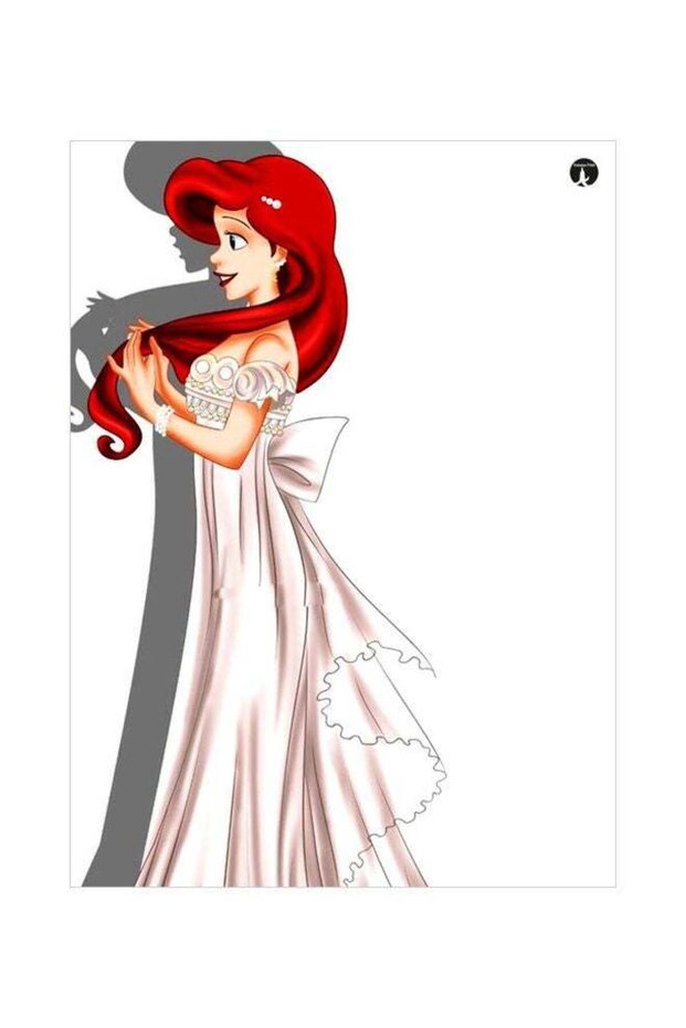 Disney Princess Themed Decorative Metallic Plate Red/White/Pink 20x15cm
