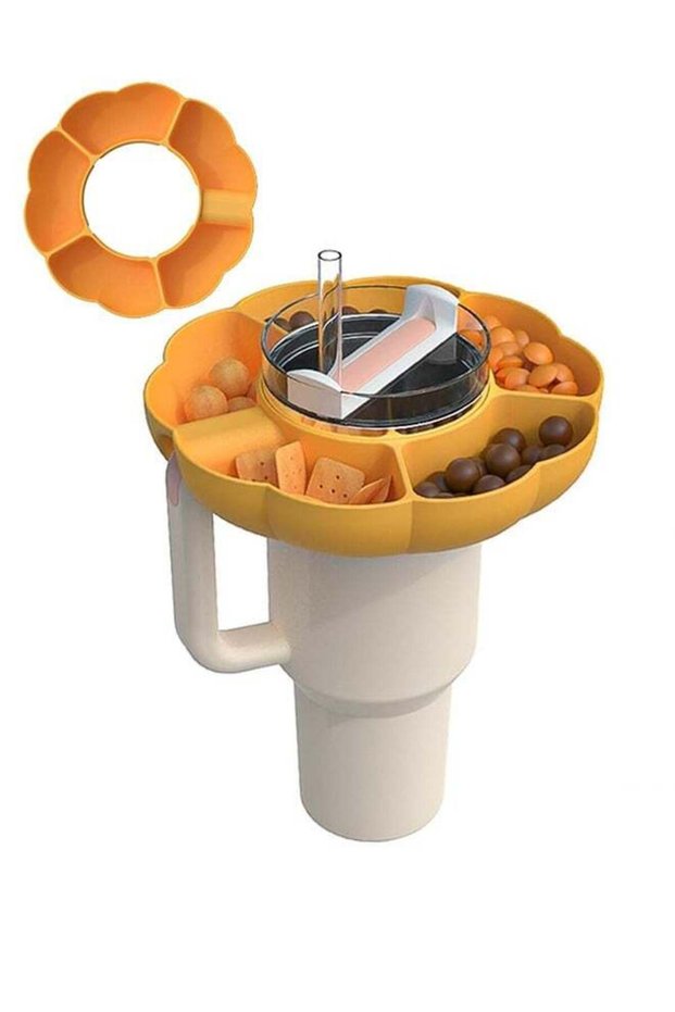 40oz Snack Bowl for Stanley Cup, Reusable Ring Compatible, Tumbler with Handle, Cute Water Bottle A