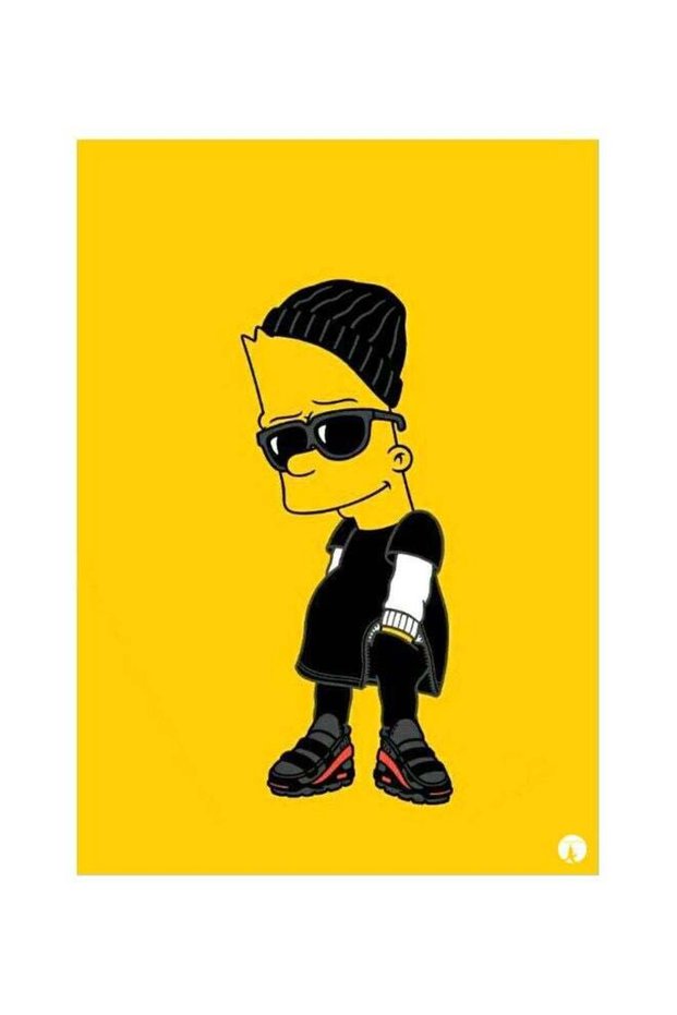 Cartoon Themed Metallic Plate Yellow/Black 20x15cm