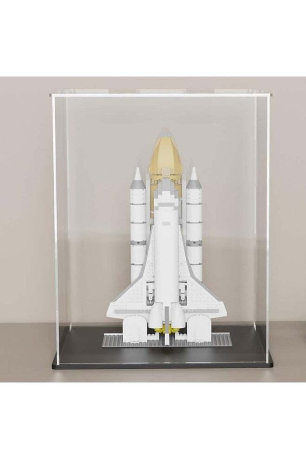 Acrylic Display Case, 7x7x11 Inch Cube Acrylic Boxes for Display, Clear Display Cases with Matte Bl