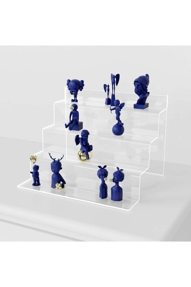 Acrylic Display Stand, 4 Tier Display Shelf for Perfume Organizer, Clear Display Risers for Amiibo