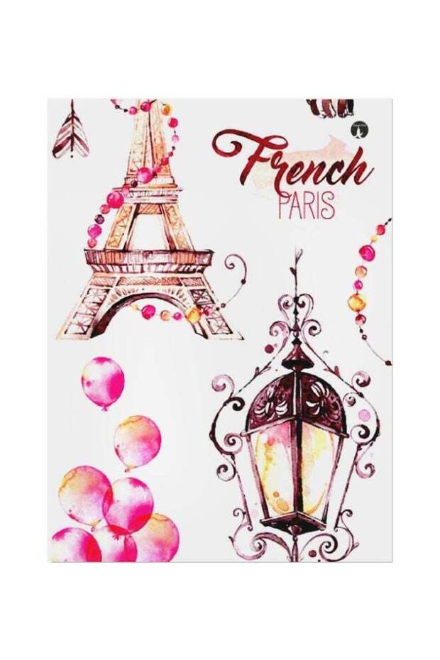 Paris Themed Metallic Plate White/Pink/Beige 20x15cm