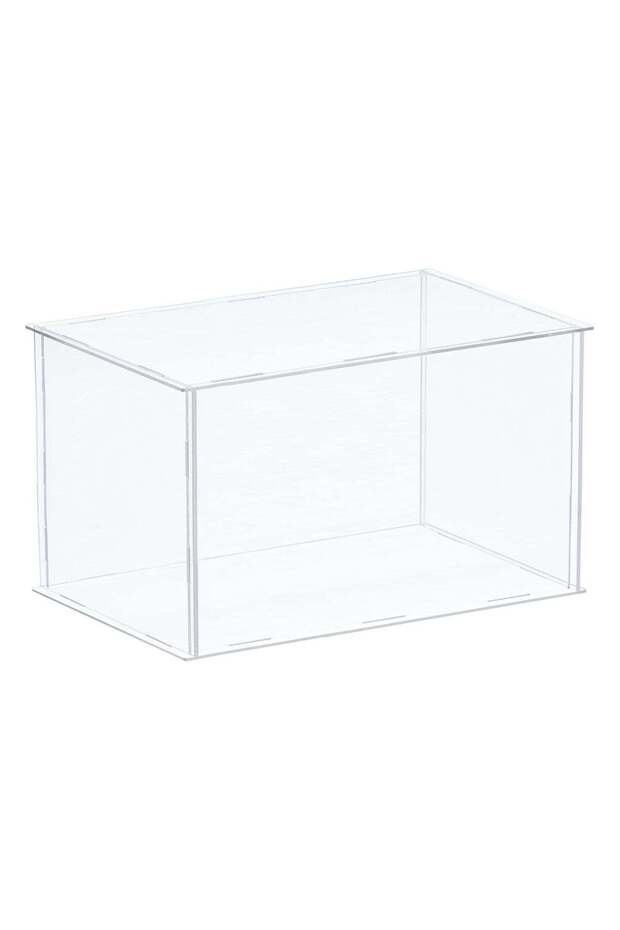 Acrylic Display Case Plastic Box Clear Assemble Dustproof Showcase 14x8x10.2 Inch for Collectibles
