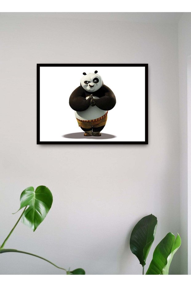 Wall Posters with Po from Kung Fu Panda Picture and Black Frame - Wall Arts Home Décor Photo Frames