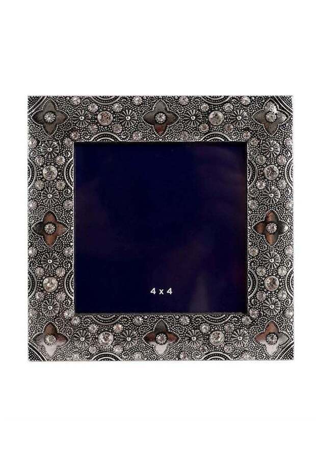 Photo Frame With Rhinestone Black/Clear/Blue 14 x 14 x 1.5cm