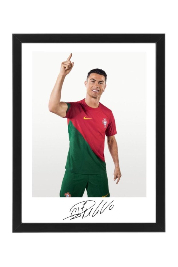 World Cup Cristiano Ronaldo Portugal Autographed Poster with Frame 30x40cm