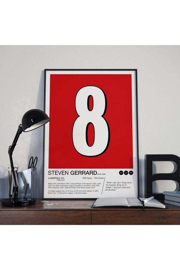 Steven Gerrard Liverpool Classic Shirt Framed Poster Red 30x40centimeter