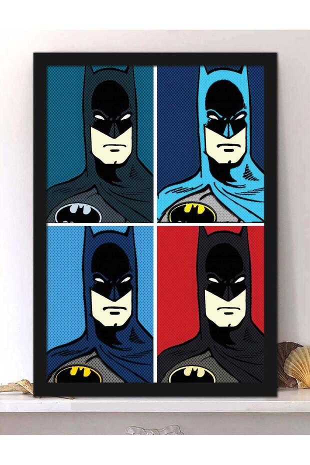 Wall Posters with Batman 4 Style Pop Art and Black Frame - Wall Arts Home Décor Photo Frames - 40x5