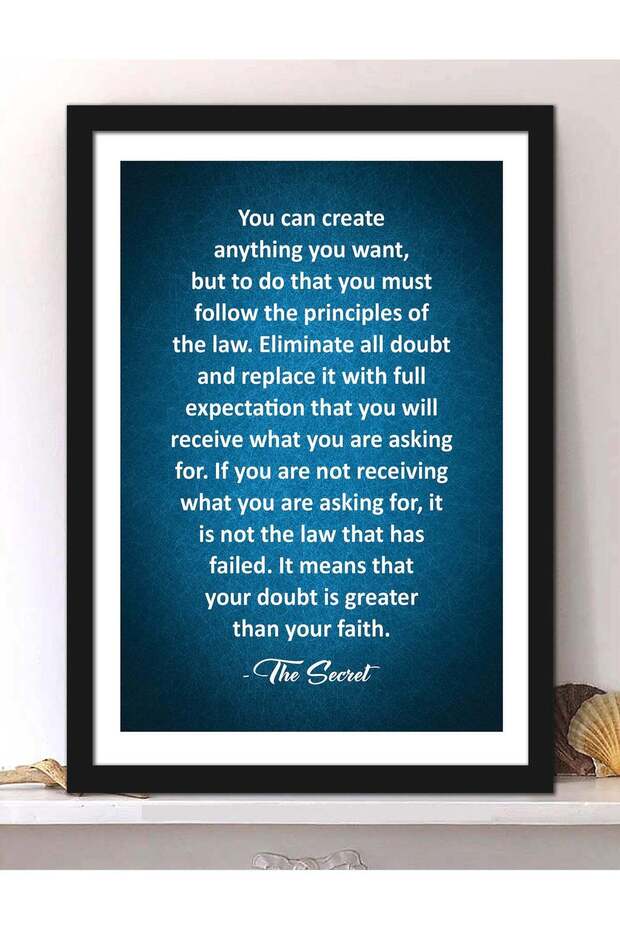 Wall Posters with Create Anything You Want The Secret Quote and Black Frame - Wall Arts Home Décor