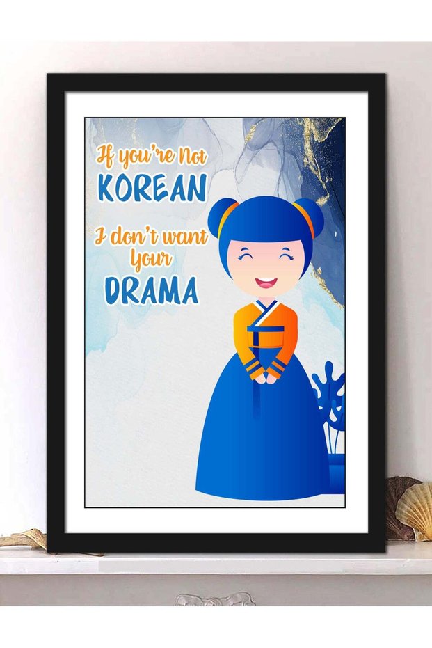 Wall Posters with Korean Drama Funny Quote and Black Frame - Wall Arts Home Décor Photo Frames - 30